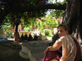 Julie near the Bodhi Tree