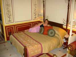 Julie in the Lake Palace room